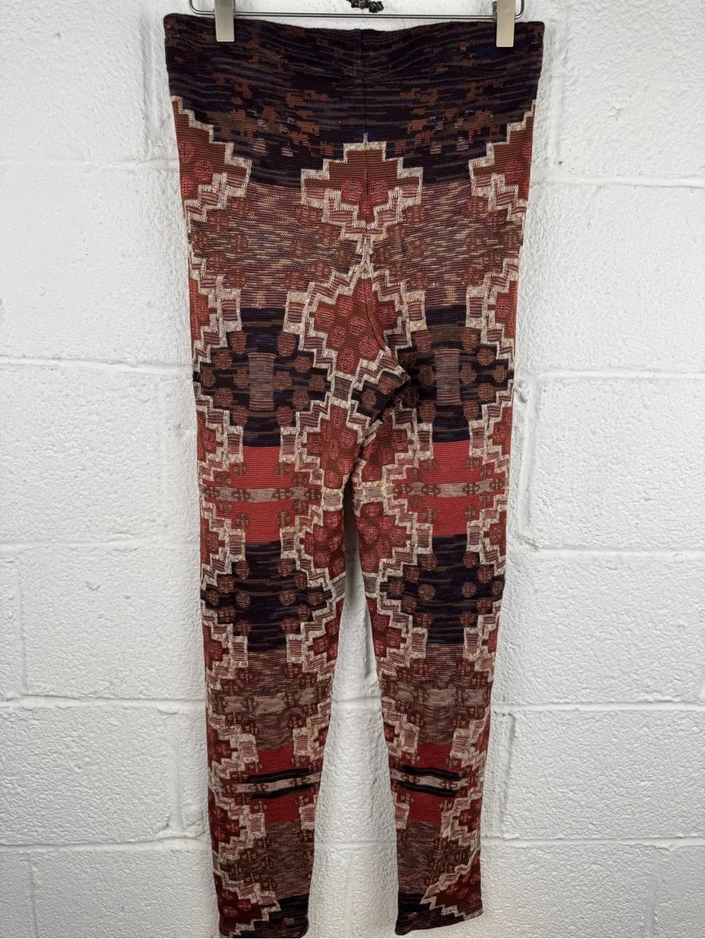 Free People Printed Knit Leggings | Boho Aztec Southwest Pattern | Size M
